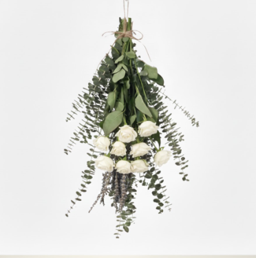 White Roses Eucalyptus Bundle