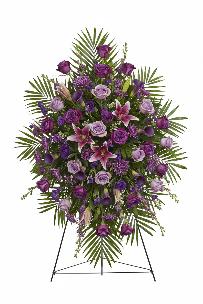 Purple Standing Casket Spray